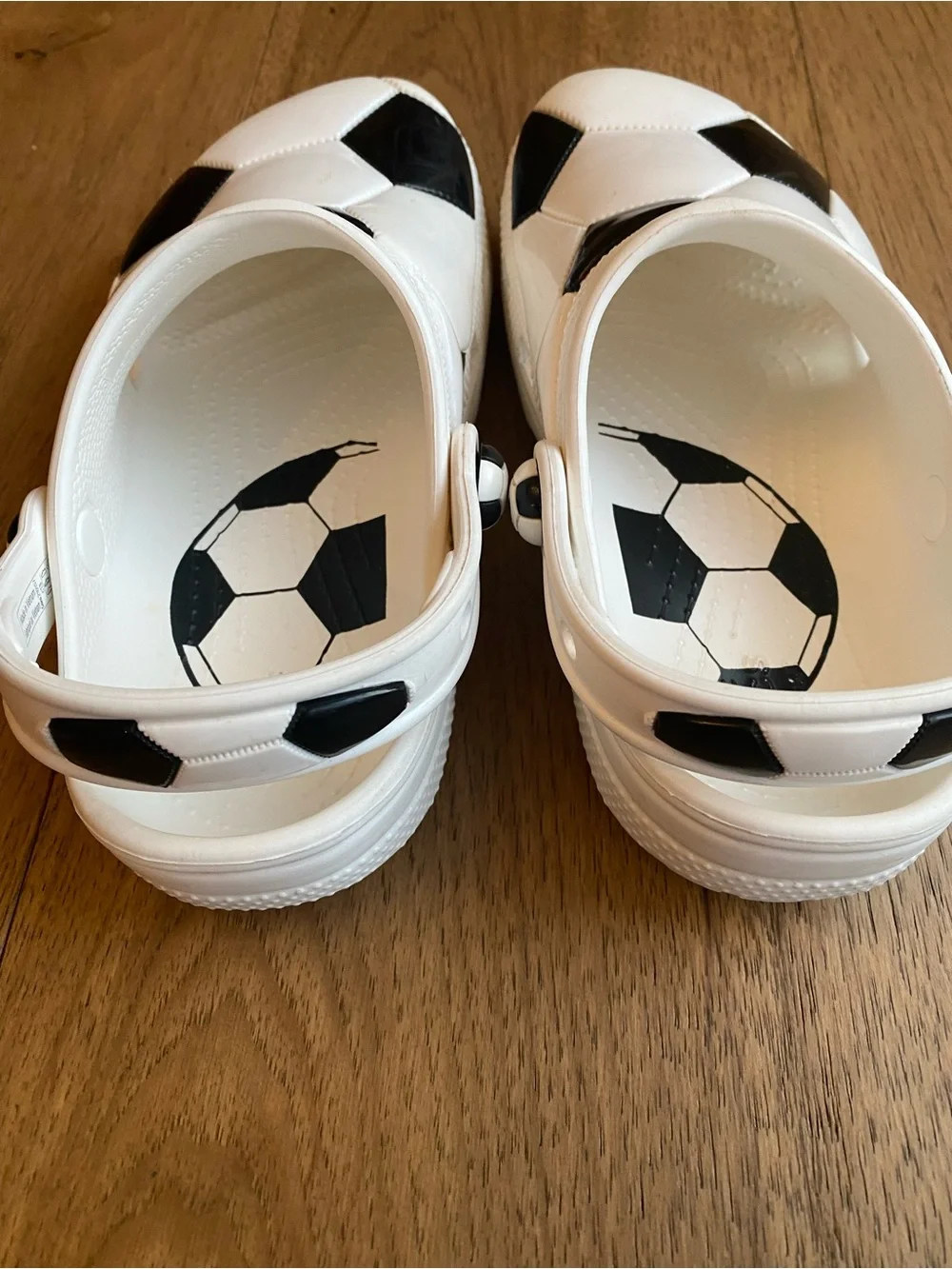 CROCS Kids White & Black Soccer Clog Sandals
